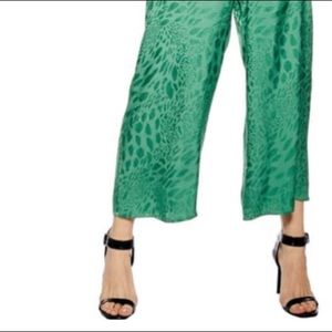 topshop green jacquard jumpsuit